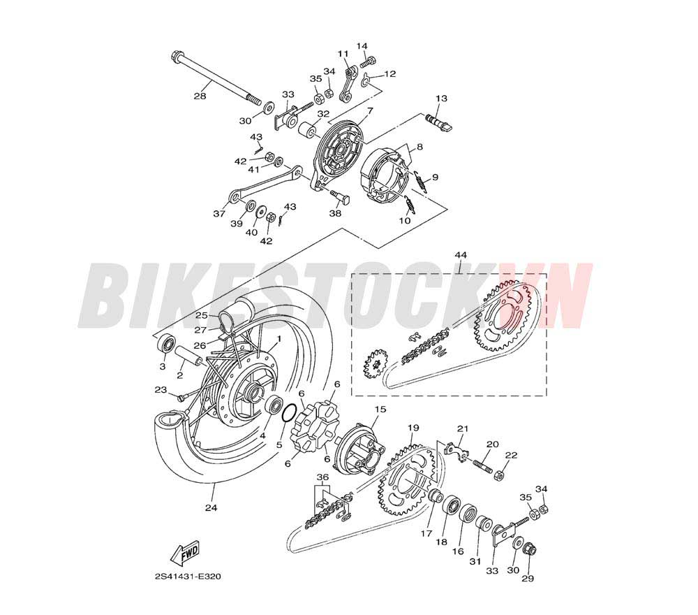 REAR WHEEL FOR SPOKE WHEEL (2S48/5YP7/P8)