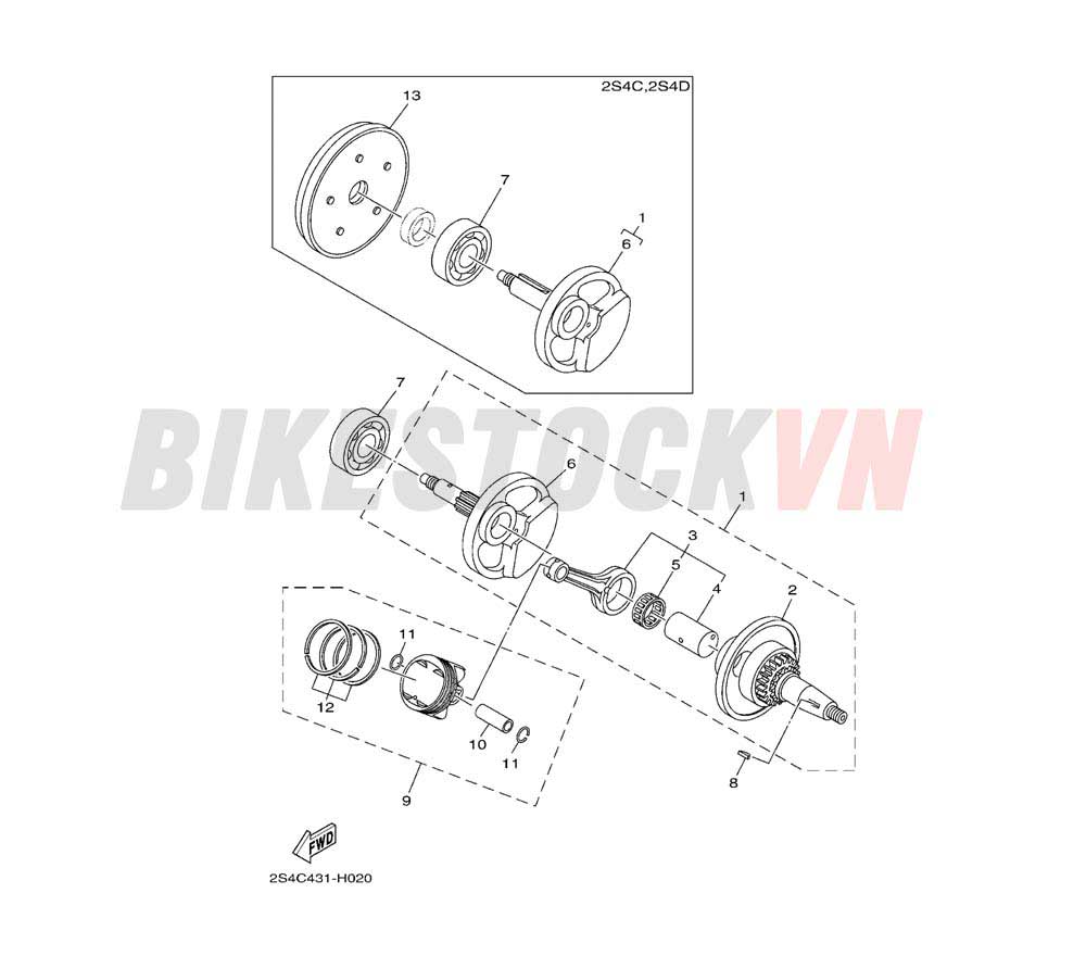 CRANKSHAFT & PISTON(2S4C/D)