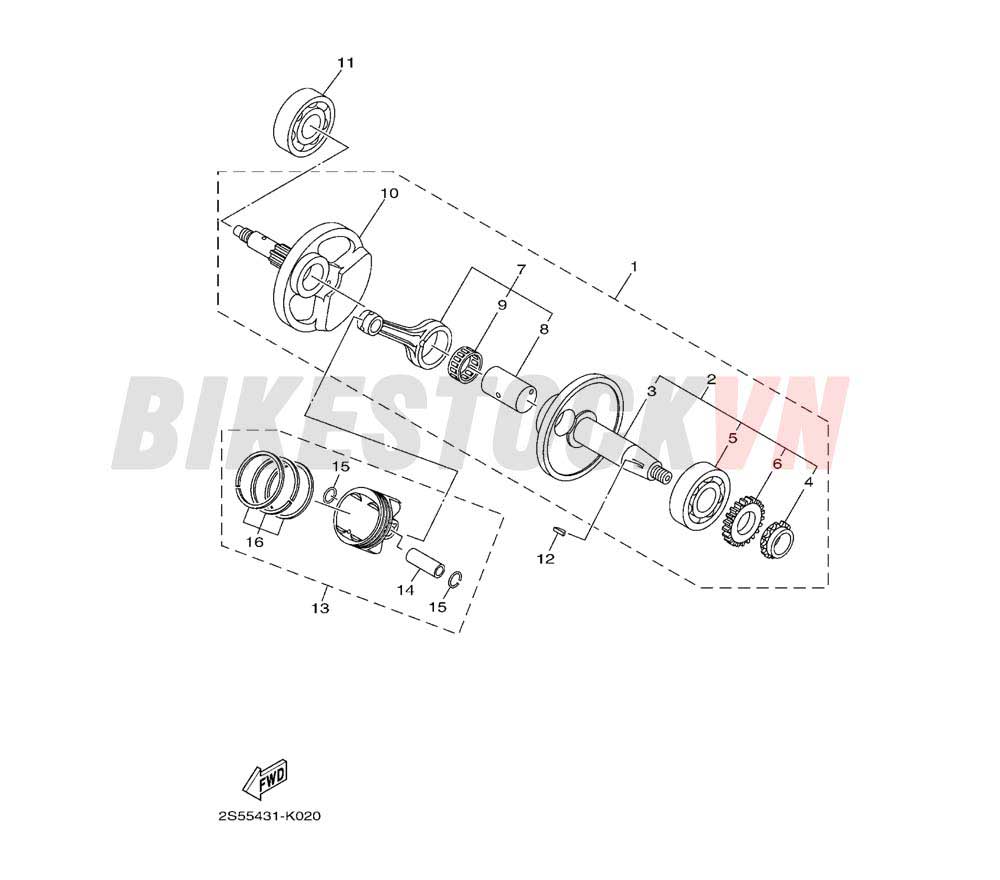 CRANKSHAFT & PISTON (2S57/8)