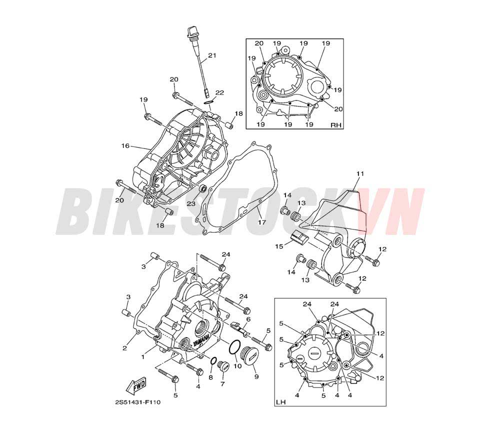 CRANKCASE COVER 1(2S57/8)