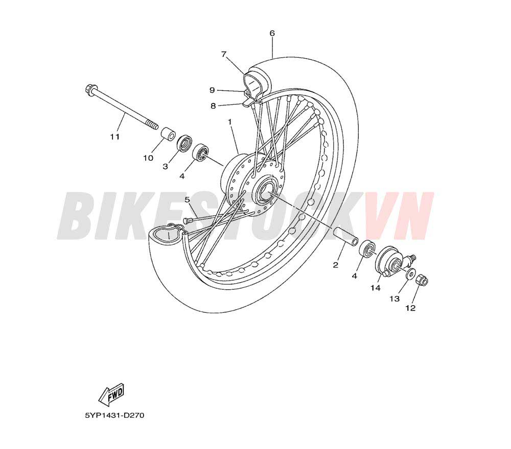 FRONT WHEEL FOR SPOKE WHEEL (2S58)