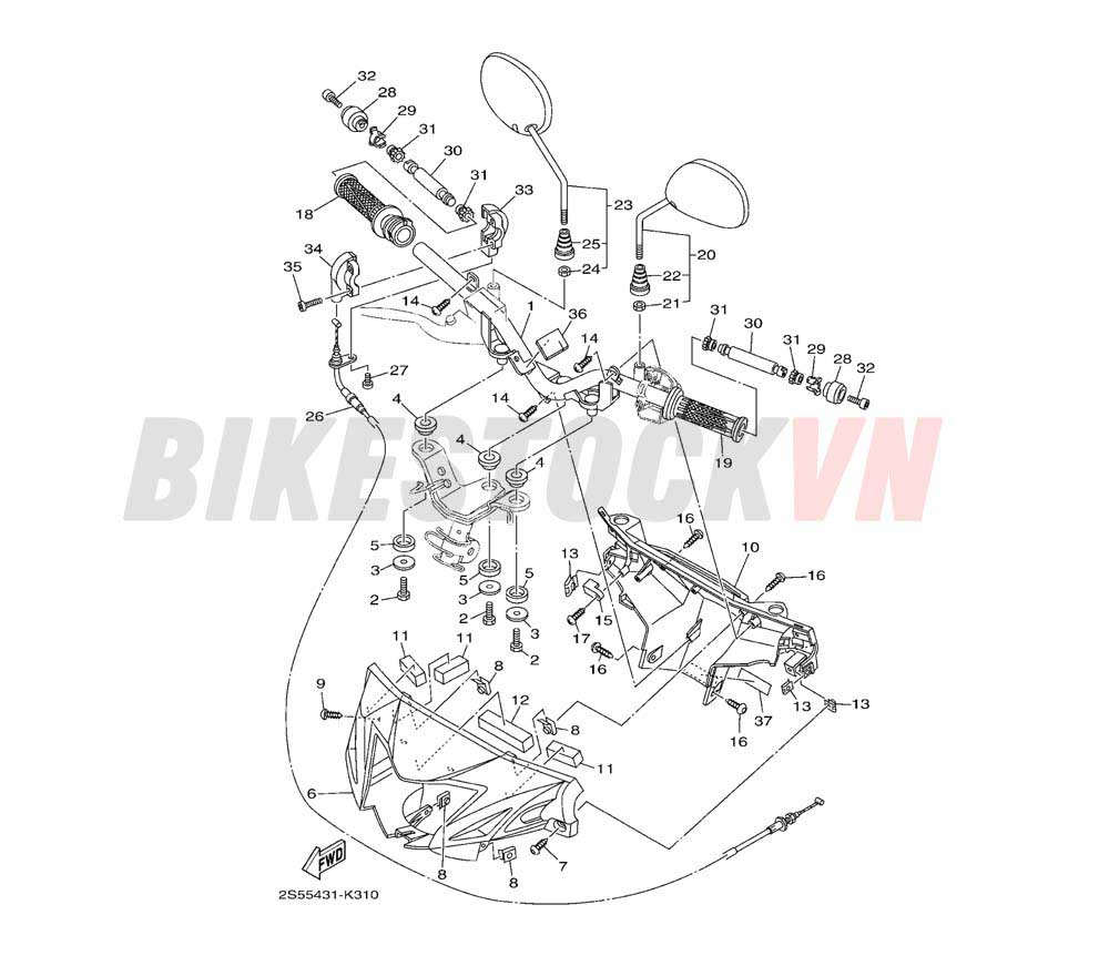 STEERING HANDLE & CABLE (2S57/8)