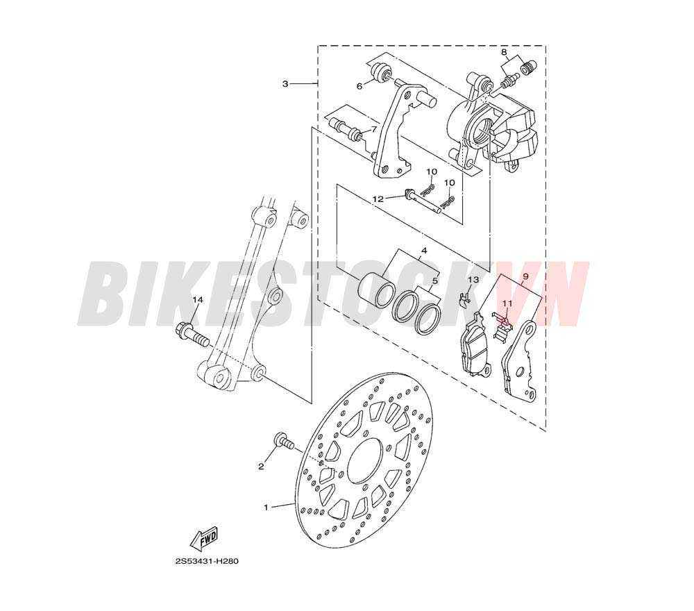 FRONT BRAKE CALIPER(2S53/54)