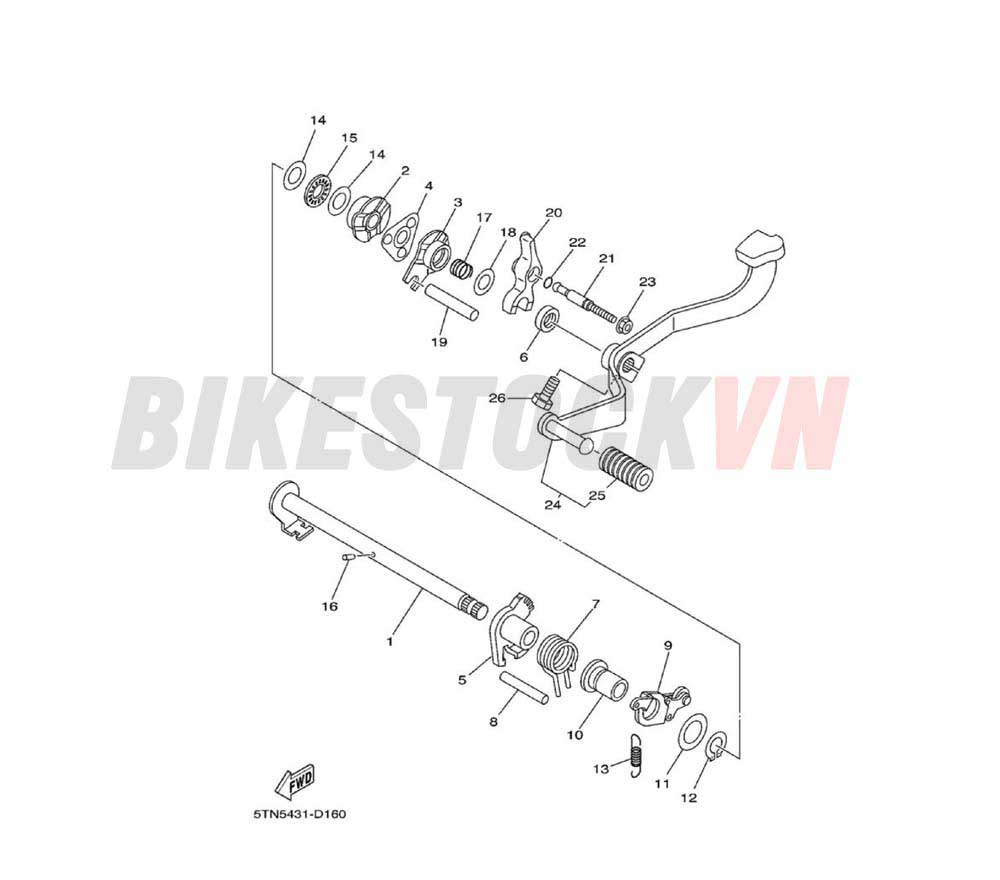 SHIFT SHAFT(2P0A/0B/15)