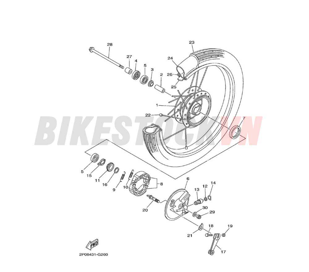 FRONT WHEEL FOR DRUM BRAKE(2P15)