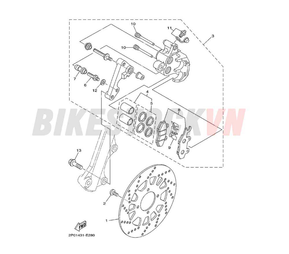 FRONT BRAKE CALIPER(2P0A/0B)