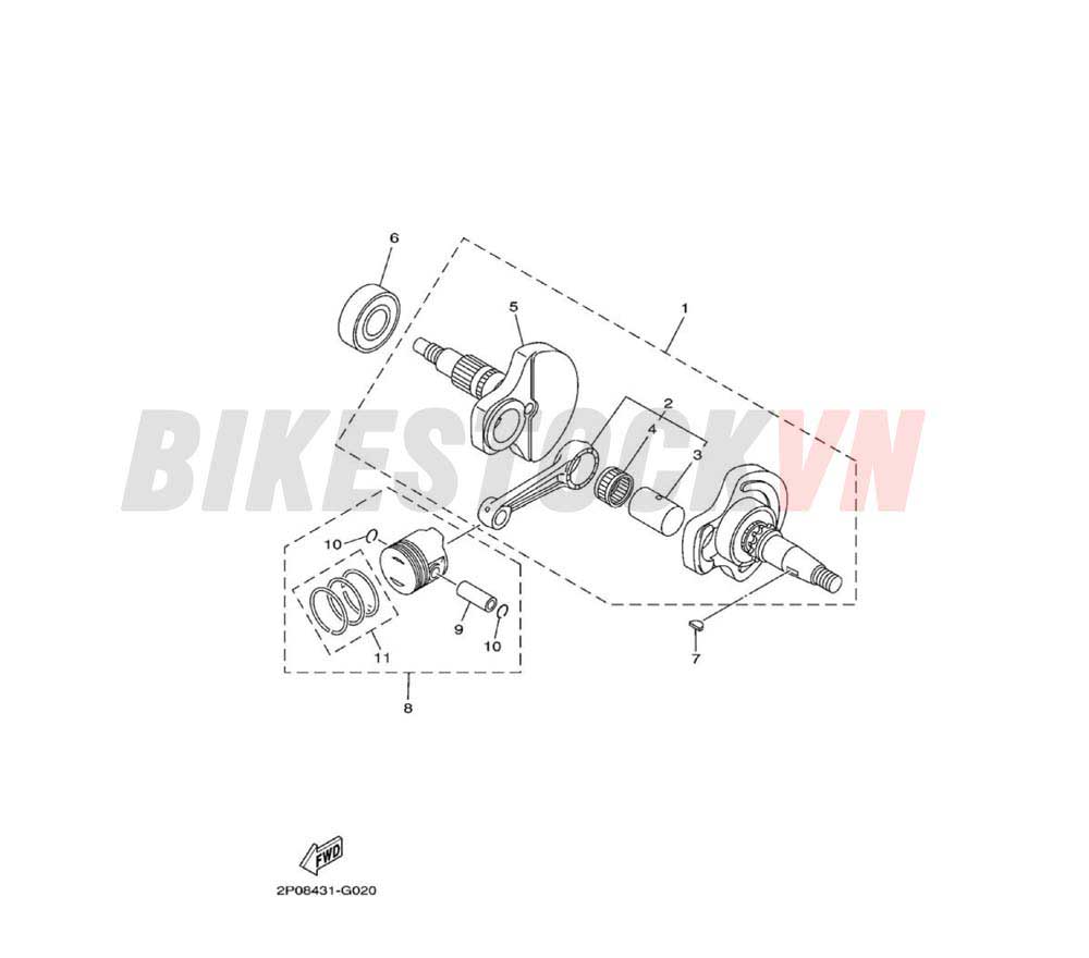 CRANKSHAFT & PISTON (2P08/09/14)