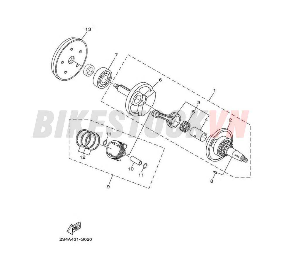 CRANKSHAFT & PISTON(2S4A/4B)