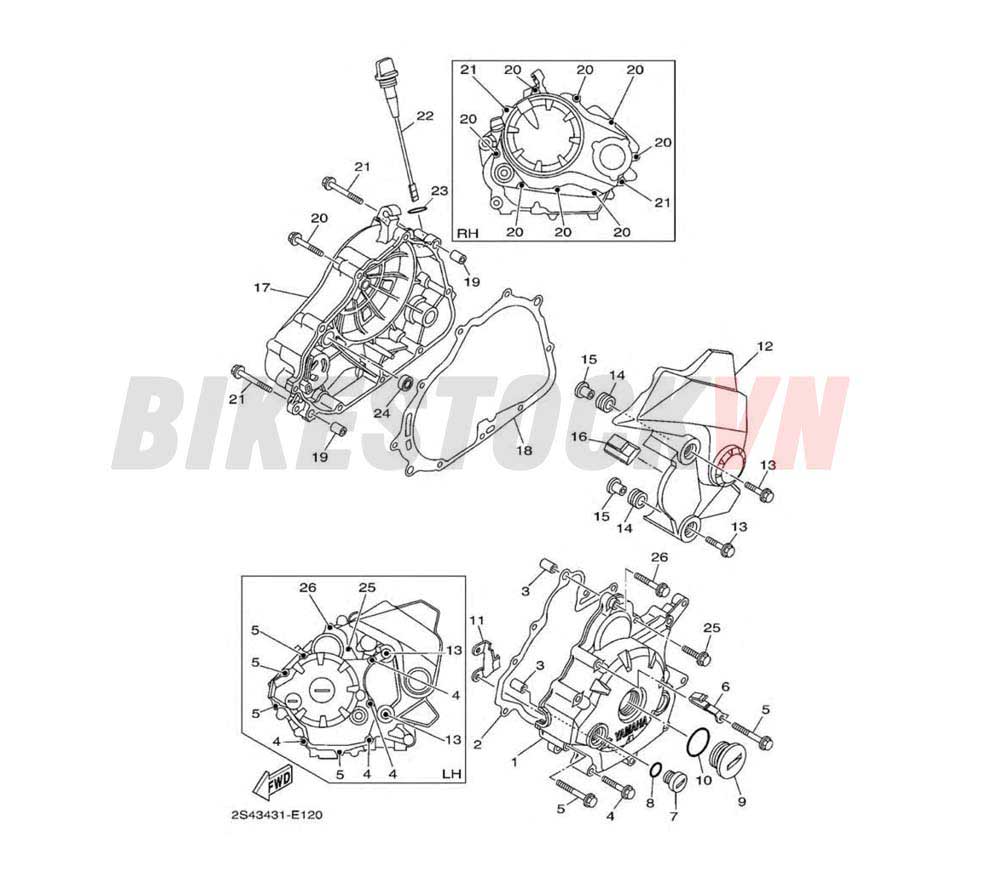 CRANKCASE COVER 1(2S4A/4B)