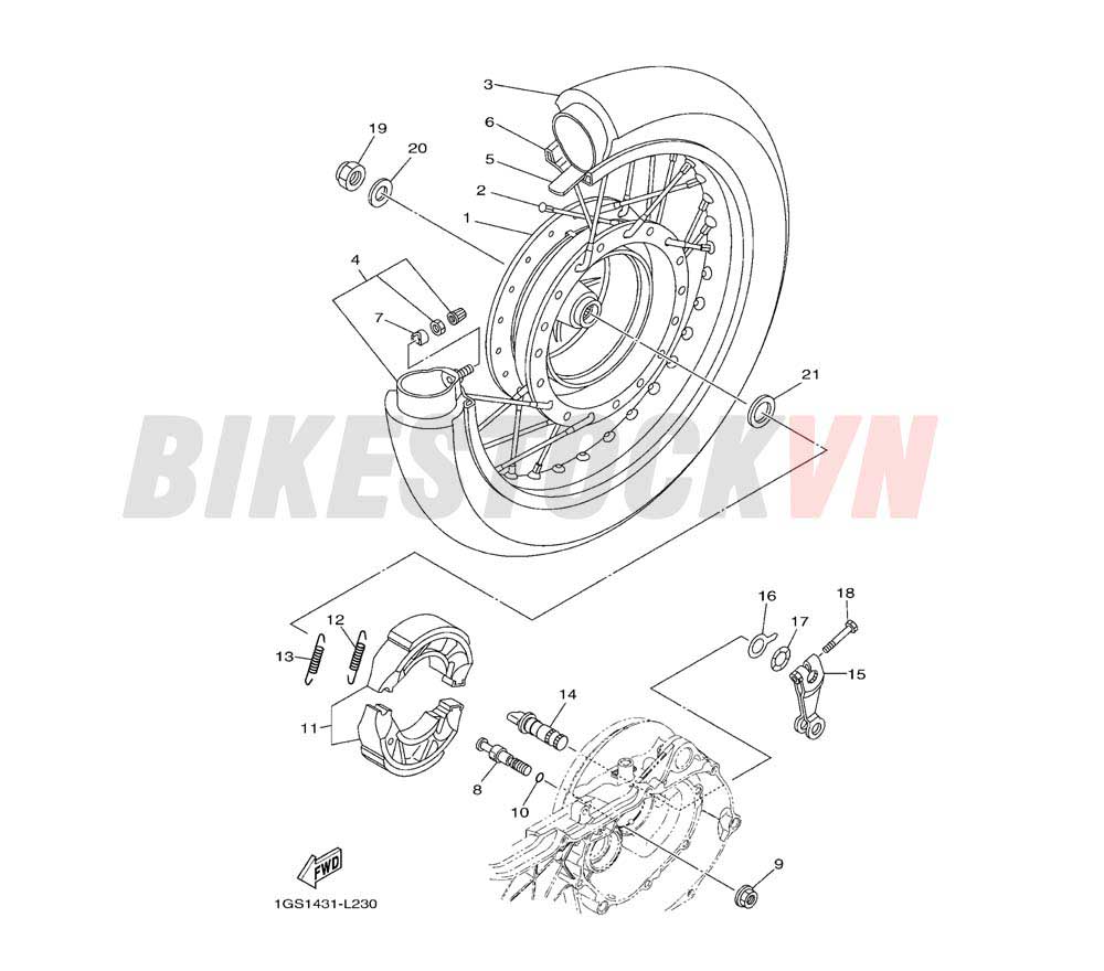 REAR WHEEL FOR SPOKE WHEEL