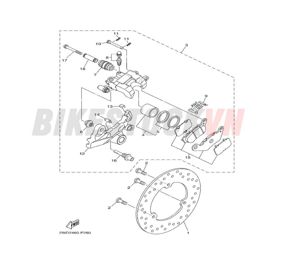 REAR BRAKE CALIPER