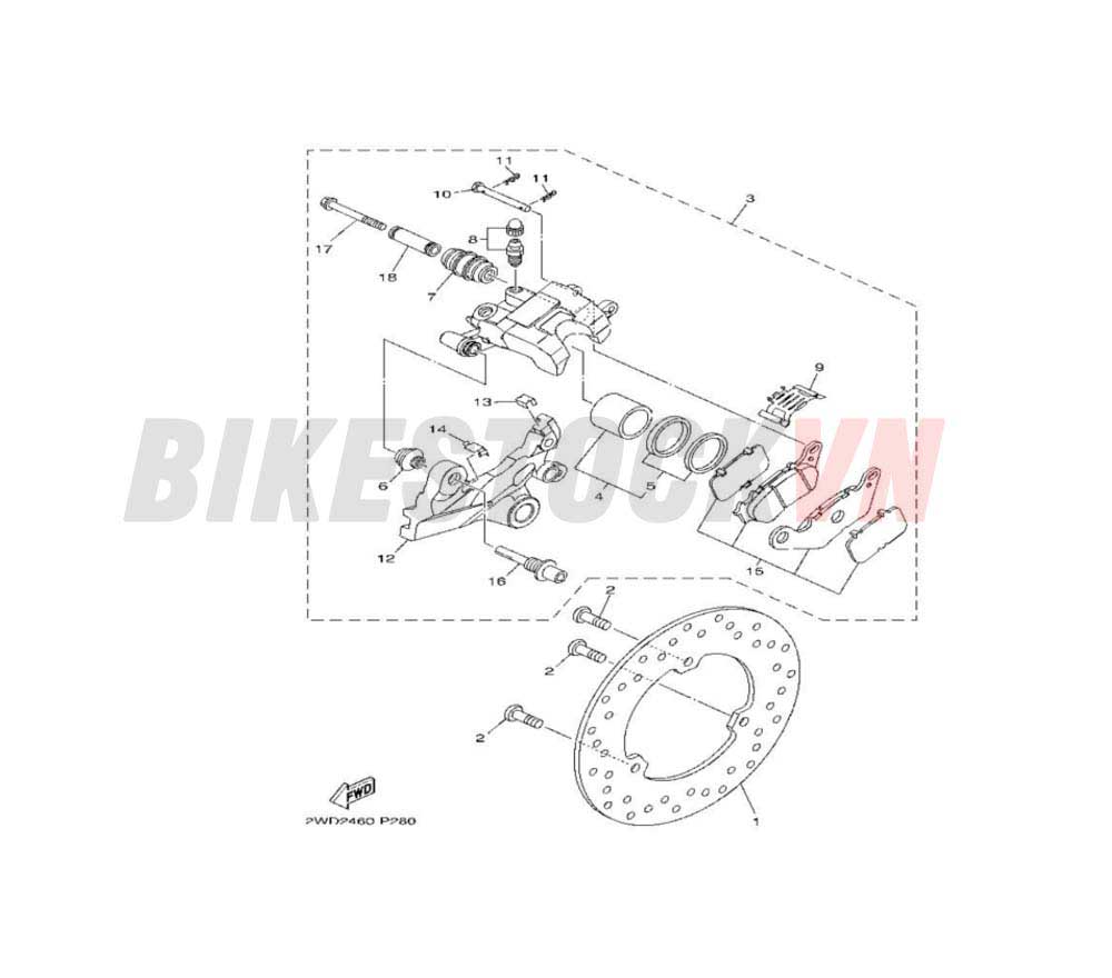 REAR BRAKE CALIPER