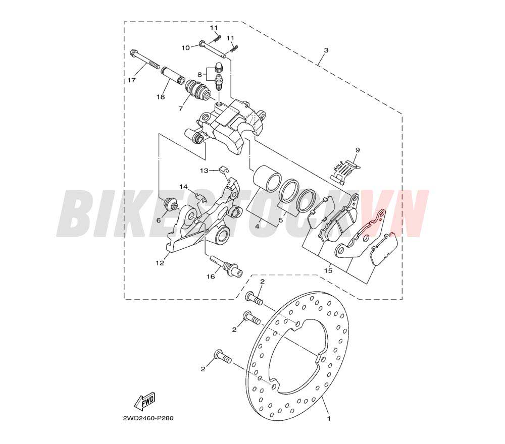 REAR BRAKE CALIPER