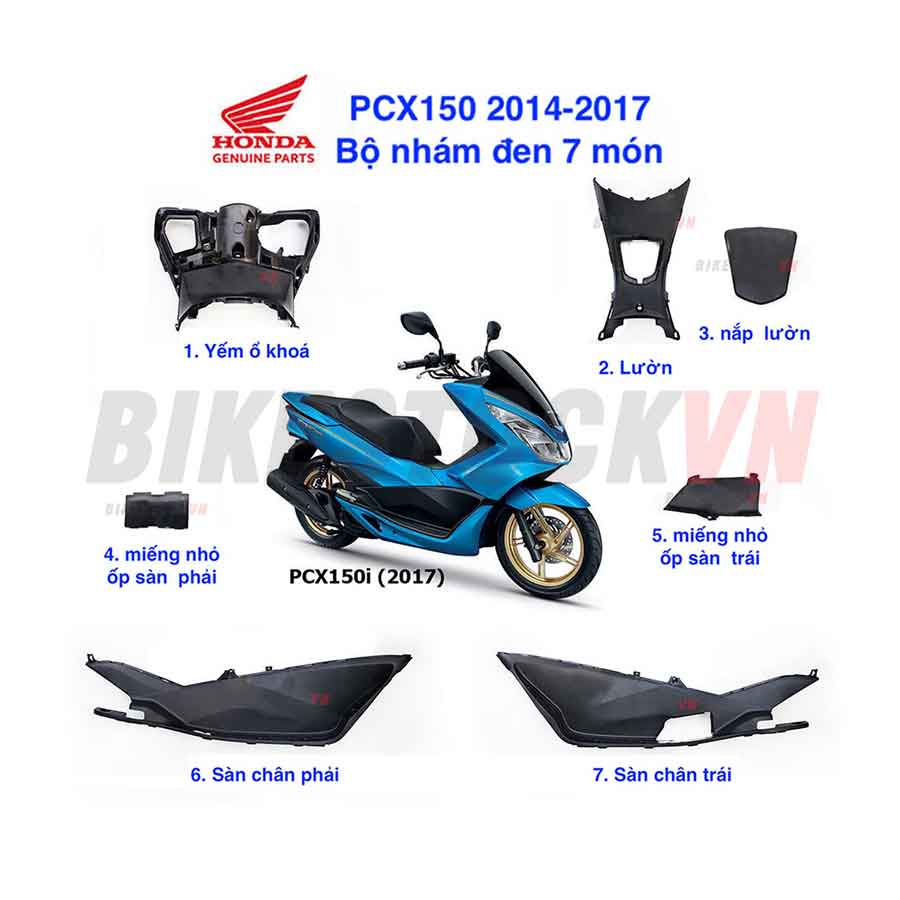 FULL BỘ NHÁM CAM PCX ĐỎ, 7 MÓN PCX150I 2014-2016